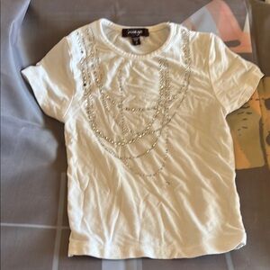White Kids T-Shirt with Chain Design